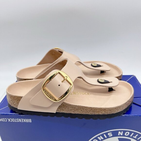 Birkenstock Gizeh Big Buckle Natural Leather Patent High Shine Light Rose EU 36 - Picture 5 of 12